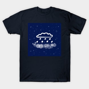 weather, rain, precipitation, snow, cloud, technology, light, universe, cosmos, galaxy, shine, concept, illustration T-Shirt